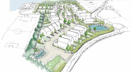 Landscape lead housing scheme with estuary view