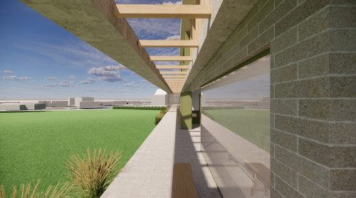 Cricket pavilion Office for Contemporary Rural Architecture side view
