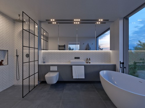 new house design luxury bathroom with a view north devon